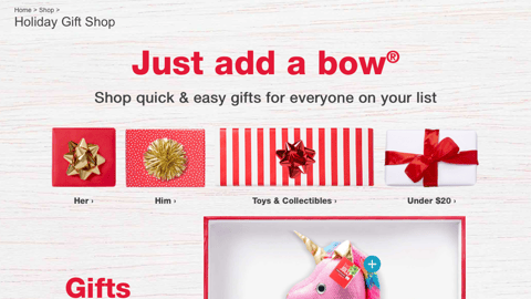 Walgreens 'Holiday Gift Shop' Landing Page